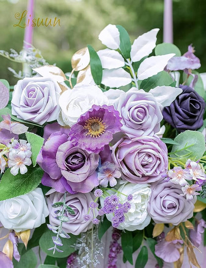 9FT Wedding Arch Flower Garland, Handmade Wedding Table Decorations,Head Table Floral Decor for Noble and Charming Wedding Ceremony