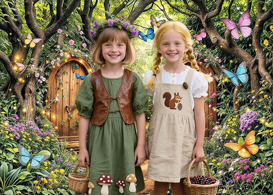 15X10ft Enchanted Forest Backdrop Fairy Tale Green Enchanted Garden Wonderland Floral Butterfly Photography Background for Kids Girl Baby Shower Birthday Party Decoration Banner Booth Props