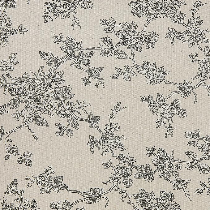 100% Cotton French Pastoral Table Runners, 13x36 Inch Black Farmhouse Table Runners 36 Inches Long, Vintage Flowers Print Home Decors