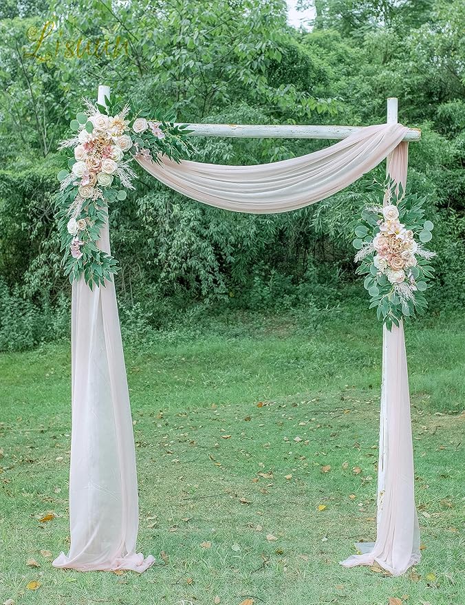Wedding Arch Flowers, Artificial Flowers for Decoration, Large Flower Swag for Boho Styles Wedding Ceremony Floral Decor - Pack of 2
