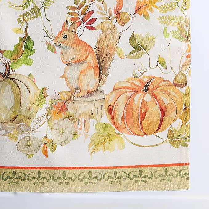 Maison d' Hermine Table Runner 100% Cotton Double Layer Table Runners 108 inches Long for Thanksgiving Christmas Decorations Home Kitchen Dining Party Wedding (Pumpkin Passion, 14.5" x 108")