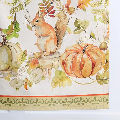 Maison d' Hermine Table Runner 100% Cotton Double Layer Table Runners 72 inches Long for Thanksgiving Christmas Decorations Home Kitchen Dining Party Wedding (Pumpkin Passion, 14.5" x 72")