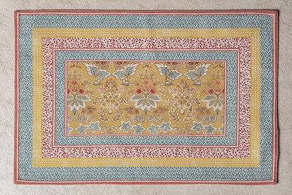 Maison d' Hermine Placemats Set of 4 100% Cotton Washable Cloth Place Mats, Reusable Table Mats for Kitchen Dining Decoration, Party, Wedding, Restaurant Spring/Summer (Marquise, 13" x 19")