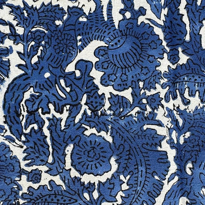 ATOSII Paradise Blue 100% Cotton Rectangle Summer Tablecloth, Handblock Floral Print Linen Table Cloth for Kitchen Dining I Parties, Weddings, Outdoors, 60 X 108 Inches I 8 Seater