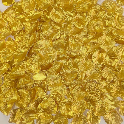 Separated 1500 PCS Artificial Gold Rose Petals for Romantic Night,Faux Gold Flower Petals for Flower Girl Weddings Valentine Day Party Romantic Decoration(Ready-to-use)