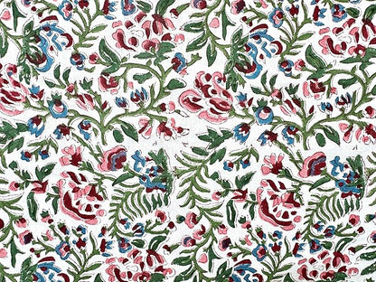 ATOSII Ambrosia 100% Cotton Rectangle Boho Spring Summer Tablecloth, Handblock Floral Table Cloth Linen for Kitchen Dining I Parties Wedding Outdoors Easter I 72 X 120 Inches I 10 Seater