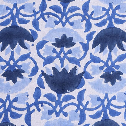 ATOSII Positano Blue 100% Cotton Square Fall Tablecloth, Handblock Floral Print Linen Table Cloth for Kitchen I Dining Table I Tabletop I Parties I Wedding I Fall Decor (60 X 60 Inches)