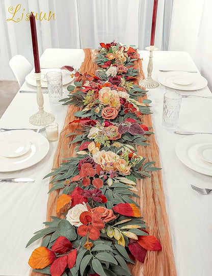 9FT Wedding Arch Flower Garland, Handmade Wedding Table Decorations,Head Table Floral Decor for Noble and Charming Wedding Ceremony