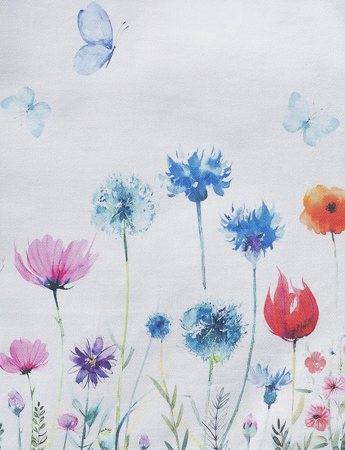 Maison d' Hermine Placemats Set of 4 100% Cotton Washable Cloth Place Mats, Reusable Table Mats for Kitchen Dining Decoration, Party, Restaurant Spring/Summer (Happy Florals - High Summer, 13" x 19")