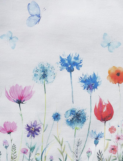 Maison d' Hermine Placemats Set of 4 100% Cotton Washable Cloth Place Mats, Reusable Table Mats for Kitchen Dining Decoration, Party, Restaurant Spring/Summer (Happy Florals - High Summer, 13" x 19")